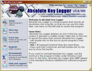 Absolute Key Logger is a small program that records all keystrokes ...