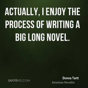 Actually, I enjoy the process of writing a big long novel.