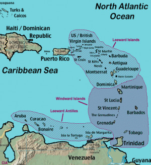 caribbean sea islands map