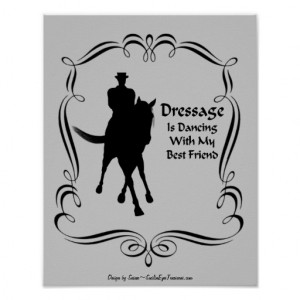 Dressage Horse Rider Silhouette Dancing Poster
