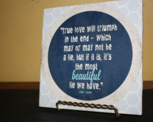 6x6 Decorative Tile.John Green Quote for Wedding or Home Decor. 