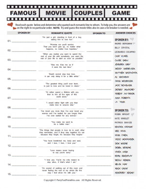 Match Hollywood Love Quotes to Famous Movie Couples