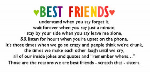 Best Friend Understand when You say Forget It ~ Best Friend Quote