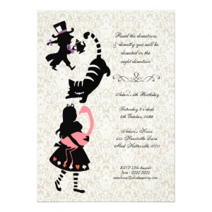 Vintage Alice in Wonderland Tea Party Birthday Custom Announcement ...