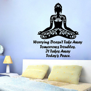 Wall Decals Girl Quote Yoga Worrying Doesn't Take Away Tomorrow's ...