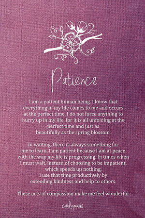 Affirmation – Patience by CarlyMarie is creative inspiration for us ...
