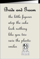 Bride and Groom - a funny wedding & marriage congratulations poem card ...