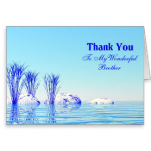 tranquil scene thank you brother card