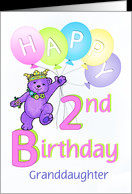 Granddaughter 2nd Birthday Teddy Bear Princess card - Product #1124742