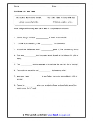 Prefix Suffix Worksheet