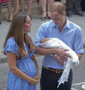 Here to stay: William, baby George, Kate - and her post-baby bump