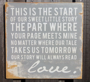 Typography Wood Sign- - Our Sweet Little Story Wall Decor
