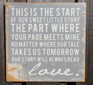 Typography Wood Sign- - Our Sweet Little Story Wall Decor