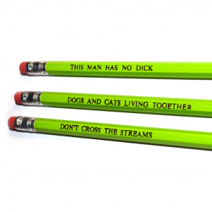 hand stamped hot foil slogan quote pencils by popcult from la la land