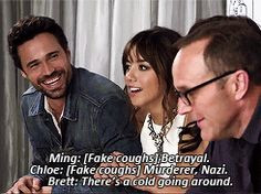 There's a cold going around. || Brett Dalton, Chloe Bennett, Ming-Na ...