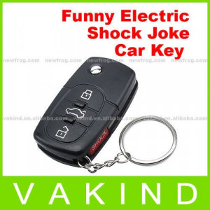 Funny Electric Shock Joke Car Key LED Light Flashlight