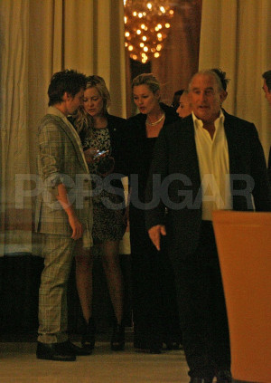 ... Moss, Kate Hudson, Matt Bellamy, and Philip Green at dinner in London