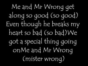 Mr Wrong lyrics & karaoke