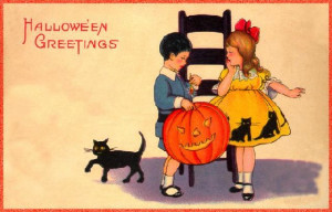 Vintage Halloween Postcards & Halloween Sayings & Riddles