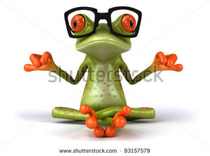 Zen frog - stock photo