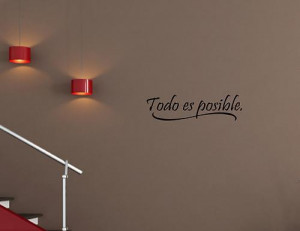 Wholesale - Spanish Wall Quotes Words Todo es possible Espanol