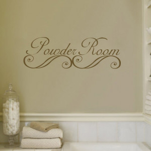 Bathroom, Powder Rooms Bathroom Wall Decals Quotes Design With Flower ...