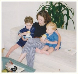 Me reading to my gorgeous boys when they were two. So cute!