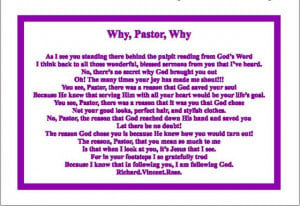 Pastor Appreciation Quotes Why, pastor, why mini