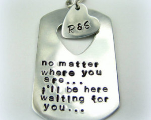 ... Keychain Personalized Handstamped Key ring Dad son daughter deployment