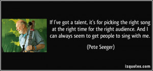 , it's for picking the right song at the right time for the right ...