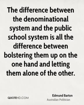 Edmund Barton - The difference between the denominational system and ...