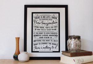 Pure Imagination, Willy Wonka Quote, Screen print, typographic art ...