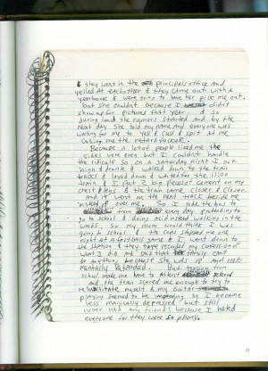 Kurt Cobain's account of his first suicide attempt, taken from his ...