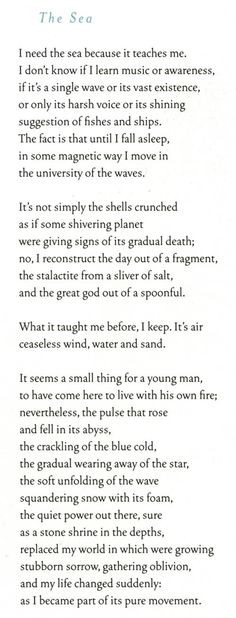 The Sea by Pablo Neruda More