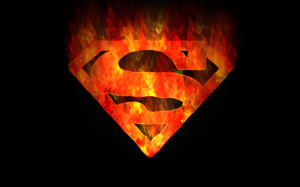 Superman Logo Fire fond ecran hd