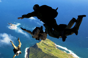 US Navy SEALS Freefall from Air Force C-17. Photo courtesy of U.S ...