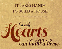 Print Hearts Build a Home Print, It takes hands to build a house ...