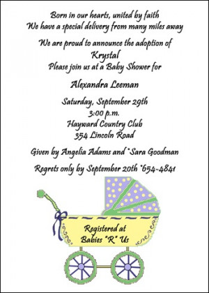 Baby Carriage Invites for Adoption Baby Shower