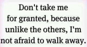 don't take me for granted