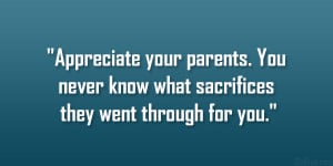 Appreciate Your Parents Quotes