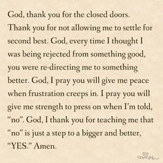 So thankful God closed doors on second best! He has been faithful and ...