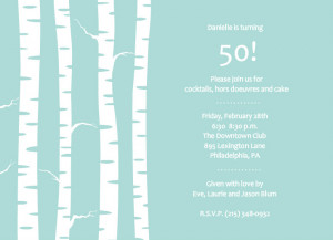 Birch Trees Winter Birthday Party Invite