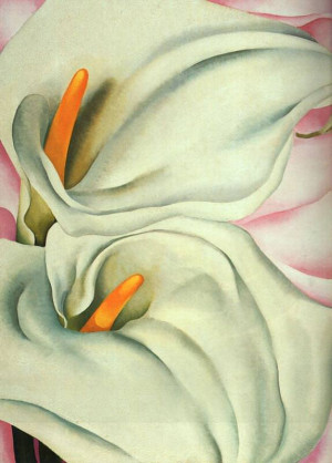 Two Calla Lily on Pink, 1928 by Georgia O'Keeffe