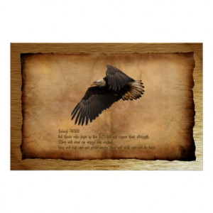 Christian Biblical Scripture on Eagles Art Poster