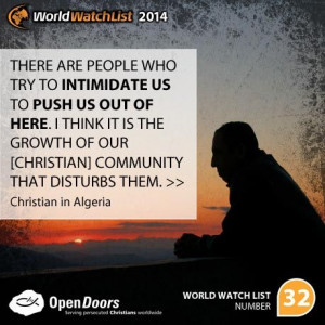 ... 50 countries in which Christians are being persecuted for their faith