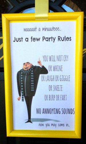 Also from Somewhere in the Middle is this adorable Party Rules sign ...