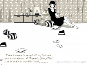 don’t wanna be swept of my feet and