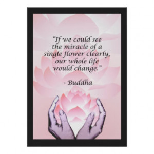 Lotus Buddha Flower Quote Pink Poster
