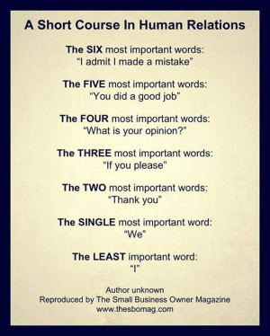 Short Course in human relations... #Personal Leadership #Women