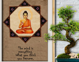 & Spiritual Typograph y Wall Art Print –Buddha's Quote Wall ...